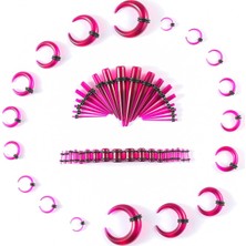 Mey İthalat Kulak Germe Kiti 54 Parça 14GAUGES-00GAUGES Küpe Piercing Kiti