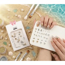 Mey İthalat 30LU Deniz Tema Metal Tırnak Süsleme Charm Nail Art Charm Taşları WN-508