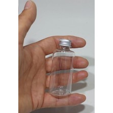 Mey İthalat 100 Adet Boş Silver Gümüş Renk Kapaklı Kolonya Şişesi Doldurulabilir Cep Plastik Parfüm Şişesi 50 ml 8697431742506