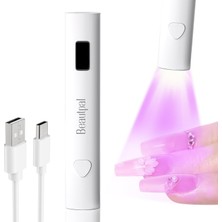 Mey İthalat Beautpal Çiviler Için El Uv Işığı, Akülü Mini Tırnak Kurutucu, Esnek Deveboynu, LCD Ekranlı LED Işık, Şarj Edilebilir, USB Jel Tırnak Lambası, Ev Için Hızlı Kürleme, Kendin Yap Manikür