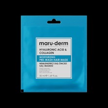 Mey İthalat Maru.derm Duş Öncesi Saç Maskesi, Hyalüronik Asit & Kolajen, Nemlendirici, 300 Ml, Mor, Yıpranmış Saçlar Için, Vegan