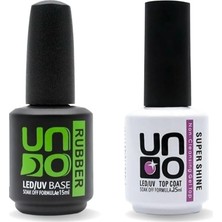 Mey İthalat Anil Professional Cosmetics Uno Top Coat Super Shine - Uno Rubber Base Coat 15ML