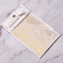 Mey İthalat Parlak Gold Şerit Tırnak Sticker Şerit Tırnak Etiketi Nail Art