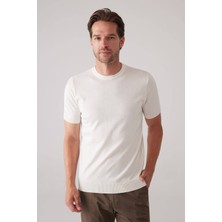Ysf Erkek Kemik Slim Fit Bisiklet Yaka Yazlık Triko Tişört