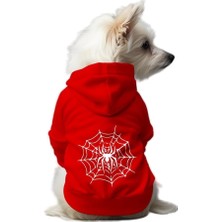 Mey İthalat Kedi ve Köpek Kıyafeti & Elbisesi Kırmızı Hoodie Spider L