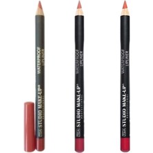 Mey İthalat Tca Studıo Make-Up Professıonal Make Up 3'lü Waterproof Lipliner Dudak Kalemi