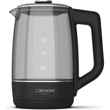 Mey İthalat Xenon Smart Akıllı Kettle Paslanmaz Çelik Mobil Uygulama Kontrollü Otomatik Kapanma Hızlı Kaynatma Kolay Temizlik Kaçak Akım Korumalı LED Işıklı Cam Hazneli Su Isıtıcısı 1.7 Lt (Siyah) X7103