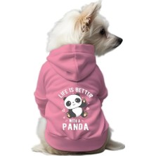 Mey İthalat Kedi ve Köpek Kıyafeti & Elbisesi Pembe Hoodie Panda Xl