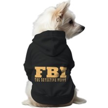 Mey İthalat Kedi ve Köpek Kıyafeti & Elbisesi Siyah Hoodie Fbı Xs