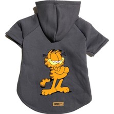 Mey İthalat Kapişonlu Polar Sweatshirt Köpek ve Kedi Kıyafeti & Elbisesi - Garfield L Beden