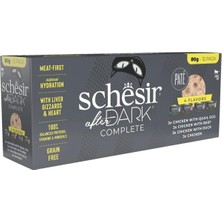 Mey İthalat Schesir After Dark Tavuk&bıldırcın Yumurtası&sığır&ördek Et Suyunda Pate Yetişkin Kedi Konservesi Çeşit Paketi 12X80G