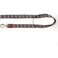 Mey İthalat Design Köpek Gezdirme Kayışı – Geri Dönüştürülmüş, Kadifemsi Dokulu, Çift Kilitli Karabina Kanca, 360° Dönüşlü, Dayanıklı & Şık Tasarım, Skull,large