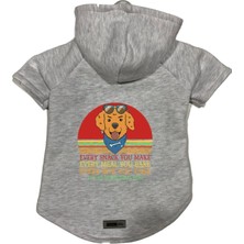 Mey İthalat Kapişonlu Polar Sweatshirt Köpek ve Kedi Kıyafeti & Elbisesi Gri Every Snack You Make M