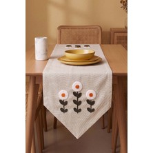 Riva İstanbul Daisy Cream Kasso Punch Işlemeli Runner 35X110 cm
