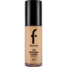 Mey İthalat Flormar Invisible Cover Hd Hafif Yapılı & Yarı Parlak Bitişli SPF30 Fondöten