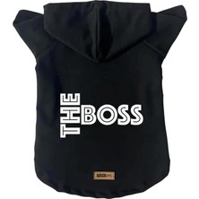 Mey İthalat Kapişonlu Sweatshirt Köpek ve Kedi Kıyafeti & Elbisesi - Siyah The Boss L Beden