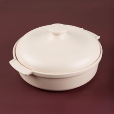 Mey İthalat Aryıldız Elissa Kapaklı Karnıyarık Fırın Kabı Mat Beyaz 29 cm