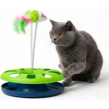Mey İthalat Jouis Kedi Oyuncak Seti, Yaylı Tüylü Toplu Kedi Eğlence Istasyonu, Dönerek Hareket Eden Toplu Kedi Oyun Alanı, Dayanıklı Malzeme, Iç Mekan Aktivite Oyuncağı, Kediler Için Egzersiz ve Eğlenceli