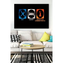 Mey İthalat Postermanya (PSTER17217) Eat - Sleep - Productivity Girişimcilik Kanvas Tablo 30 x 40
