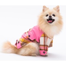 Mey İthalat Pawstar Pembe Plaid Küçük Irk Köpek Kabanı (Xl)