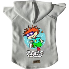 Mey İthalat Kapişonlu Polar Sweatshirt Köpek ve Kedi Kıyafeti & Elbisesi Beyaz Rugrats Carlitos S