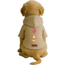 Mey İthalat Baskılı Içi Polarlı Köpek ve Kedi Kıyafeti & Elbisesi - Bej Renk Kapüşonlu Hoodie BB575, 3xl