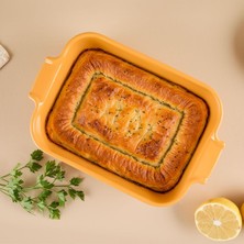 Mey İthalat Aryıldız Elissa Dikdörtgen Fırın Kabı Sarı 25 cm
