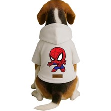 Mey İthalat Baskılı Içi Polarlı Köpek ve Kedi Kıyafeti & Elbisesi - Beyaz Renk Kapüşonlu Hoodie Bafc2, Xl