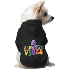 Mey İthalat Kedi ve Köpek Kıyafeti & Elbisesi Siyah Hoodie Pawsitive Vibes S
