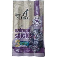 Mey İthalat New Story Somon Balık Etli Stick Yumuşak Kedi Ödül Maması 3'lü Paket 5 Gram x 3 Adet