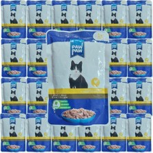 Mey İthalat Pawpaw Yetişkin Kedi Somonlu Pouch Yaş Mama 85 gr x 24 Adet