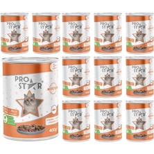Mey İthalat Prostar Yetişkin Kedi Somonlu ve Jöleli Konserve Mama 400 gr x 12 Adet