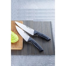 Mey İthalat Pirge Siyah Saplı Ecco Şef Çiftler Bıçak Seti 16 cm ve 19 cm 35141, Tek Ebat