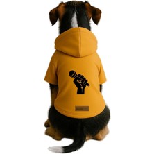 Mey İthalat Baskılı Içi Polarlı Köpek ve Kedi Kıyafeti & Elbisesi - Sarı Renk Kapüşonlu Hoodie BF2F0 6xl