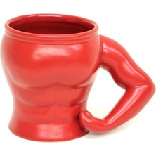 Mey İthalat Muscle Mug Kaslı Adam Kupa Bardak Kırmızı