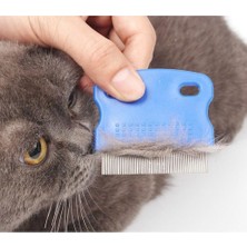 Mey İthalat Kedi Köpek Tüy Bit Pire Toplama Temizleyici Tarak Tarağı Mavi