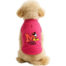 Mey İthalat Kedi ve Köpek Kıyafeti & Elbisesi Pembe Mickey Mouse Atlet Xs