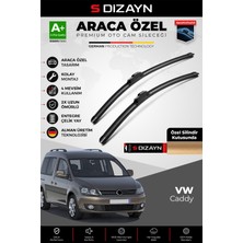 S-Dizayn Vw Caddy Ön Cam Silecek Seti 2006-2015 Premium Araca Özel 60-45 cm  A+ Kalite