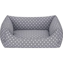 Mey İthalat Pet Comfort Uniform Gri Puantiyeli Kedi ve Köpek Yatağı S 50X60CM