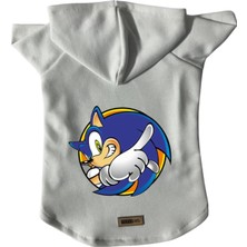 Mey İthalat Kapişonlu Polar Sweatshirt Köpek ve Kedi Kıyafeti & Elbisesi Beyaz Sonic S