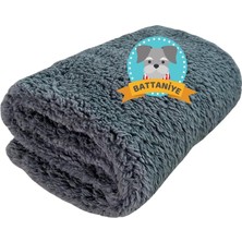 Mey İthalat Beylini Kedi Köpek Battaniyesi Premium Peluş Evcil Hayvan Uyku Battaniyesi Yıkanabilir Gri (80X100)