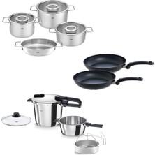 Mey İthalat Fissler Vitaquick Edition 6+3,5 Litre Düdüklü Tencere + Pure Collection Tencere ve Tava Seti