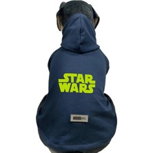 Mey İthalat Kapişonlu Sweatshirt Köpek ve Kedi Kıyafeti - Lacivert Starwars Xl Beden