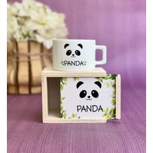 Mey İthalat Giftmoda Ahşap Kutusunda Sevimli Panda Kupa Bardak