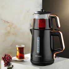 Mey İthalat Aryıldız Tea Perfect Çay Makinesi Siyah Bakır