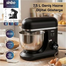 Mey İthalat Sinbo SMX-2773 / Dijital Ekranlı Zaman Ayarlı Stand Mikser / 7.5 Litre / 1500W