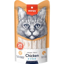 Mey İthalat Wanpy Tavuklu&yengeçli 25 * 14 gr Krema Kedi Ödülü