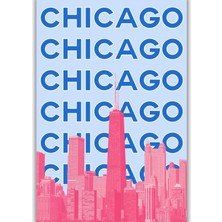 Mey İthalat Summit Designs Chicago Duvar Sanatı - Skyline Willis Kulesi Baskı 11X14 Çerçevesiz Rüzgarlı Şehir Dekoru Kentsel Tipografi Il Poster Mimari Chicago Gurur Hediyesi