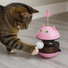 Mey İthalat Mama Ödüllü Kedi Oyuncağı Hacı Yatmaz, Denge Oyuncağı, Mama Dağıtıcı Top, Akıllı Etkileşimli Kedi Eğlence Oyuncağı, Kedi Zeka Geliştirici, Dayanıklı Plastik, Kaymaz Taban