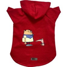 Mey İthalat Kapişonlu Polar Sweatshirt Köpek ve Kedi Kıyafeti & Elbisesi Kırmızı Cando S